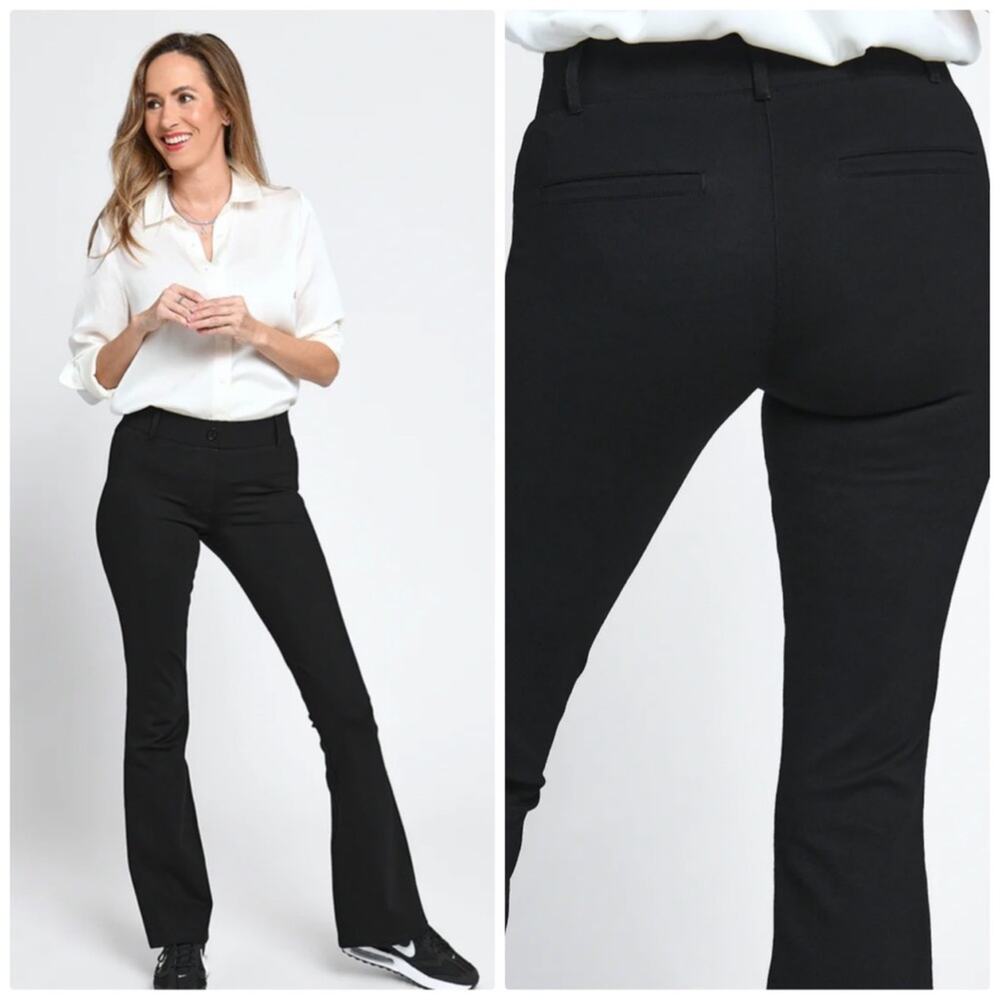 Betabrand Black Flare Bootcut Stretch Work‎ Pants Women's Size S